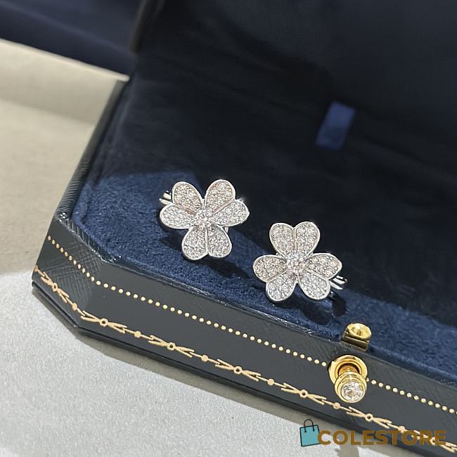 Van Cleef & Arpels Silver Clover Earrings  - 1