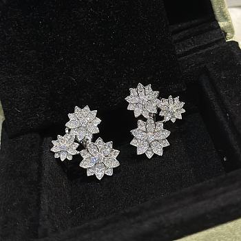 Van Cleef & Arpels Multi Flower Silver Earrings 