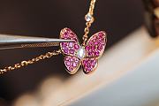 Van Cleef & Arpels Pink Butterfly Necklace  - 6