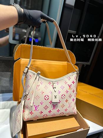 Louis Vuitton Carry All Beige With Pink 25 x 20 cm