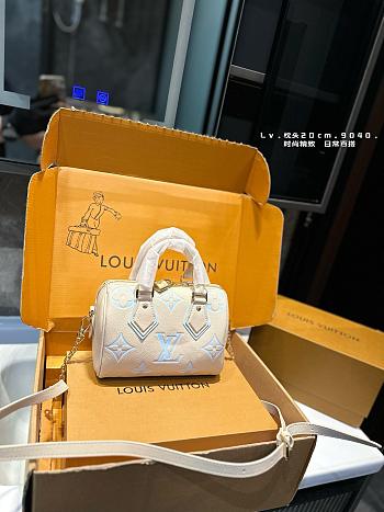 Louis Vuitton Carry All Beige White 25 x 20 cm 