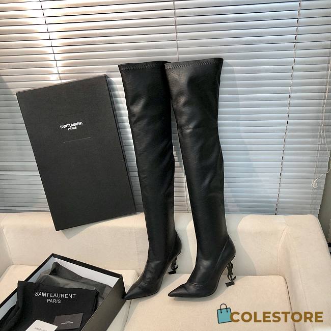 YSL Saint Laurrent High Boots Black  - 1