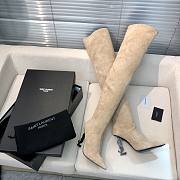 YSL Saint Laurrent High Boots Beige Suede - 2