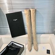 YSL Saint Laurrent High Boots Beige Suede - 6