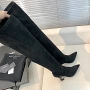 YSL Saint Laurrent High Boots Black Suede - 2
