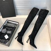 YSL Saint Laurrent High Boots Black Suede - 6