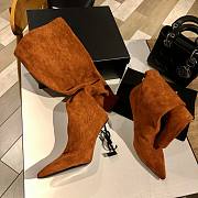YSL Saint Laurrent High Boots Brown Suede - 4