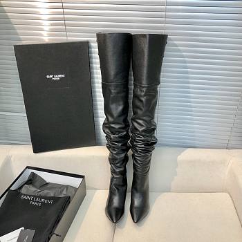 YSL Saint Laurrent Over Knee High Boots Black