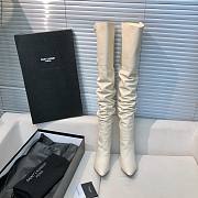 YSL Saint Laurrent Over Knee High Boots White - 1