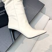 YSL Saint Laurrent Over Knee High Boots White - 3