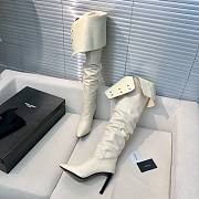 YSL Saint Laurrent Over Knee High Boots White - 5