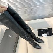 YSL Saint Laurrent Over Knee High Boots Black 02 - 6