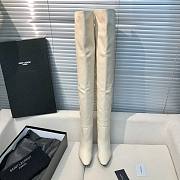 YSL Saint Laurrent Over Knee High Boots White 02 - 1