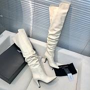 YSL Saint Laurrent Over Knee High Boots White 02 - 5
