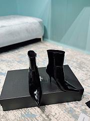 YSL Saint Laurrent Shiny High Heel Boot Black  - 1
