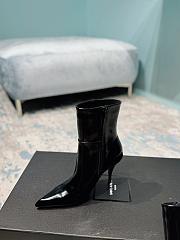 YSL Saint Laurrent Shiny High Heel Boot Black  - 6
