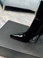 YSL Saint Laurrent Shiny High Heel Boot Black  - 5