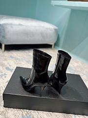 YSL Saint Laurrent Shiny High Heel Boot Black  - 4