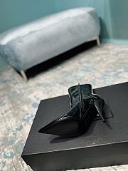 YSL Saint Laurrent Shiny High Heel Boot Black  - 3