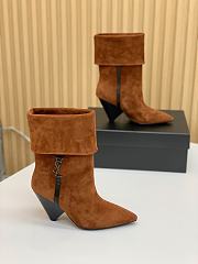 Saint Laurent Women's Suede Upper Pointed Toe Brown - 1