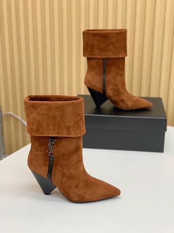 Saint Laurent Women's Suede Upper Pointed Toe Brown