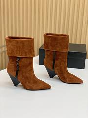 Saint Laurent Women's Suede Upper Pointed Toe Brown - 2