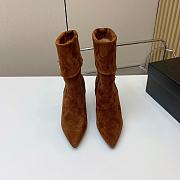 Saint Laurent Women's Suede Upper Pointed Toe Brown - 3