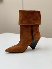 Saint Laurent Women's Suede Upper Pointed Toe Brown - 5