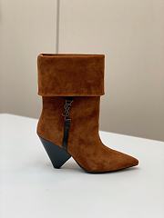 Saint Laurent Women's Suede Upper Pointed Toe Brown - 6
