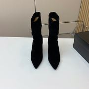 Saint Laurent Women's Suede Upper Pointed Toe Black - 5