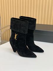 Saint Laurent Women's Suede Upper Pointed Toe Black - 2