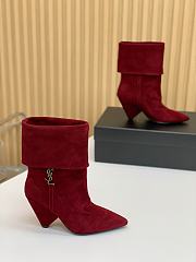 Saint Laurent Women's Suede Upper Pointed Toe Red - 1