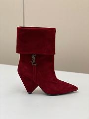 Saint Laurent Women's Suede Upper Pointed Toe Red - 5