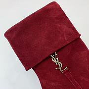 Saint Laurent Women's Suede Upper Pointed Toe Red - 3