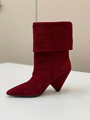 Saint Laurent Women's Suede Upper Pointed Toe Red - 2
