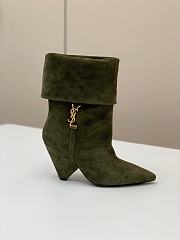 Saint Laurent Women's Suede Upper Pointed Toe Green - 4