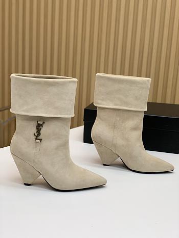 Saint Laurent Women's Suede Upper Pointed Toe White