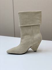 Saint Laurent Women's Suede Upper Pointed Toe White - 3