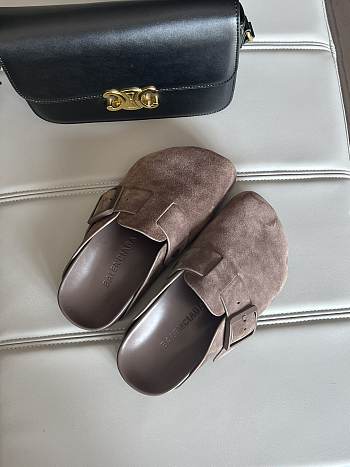 Balenciaga Sunday Suede Mule Brown 