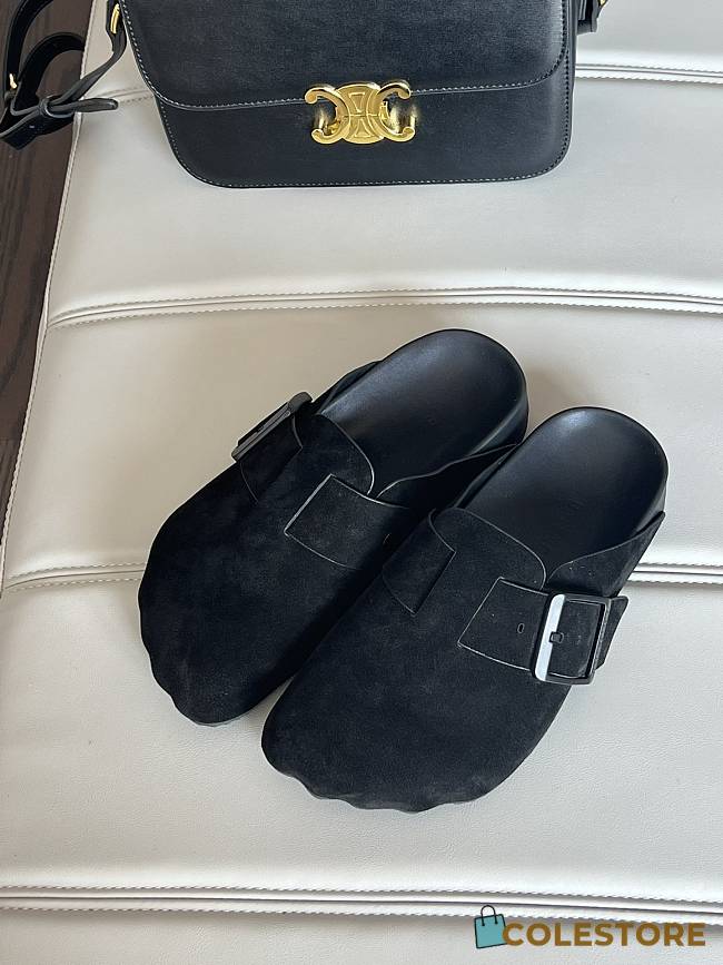 Balenciaga Sunday Suede Mule Black - 1