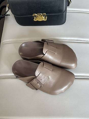 Balenciaga Sunday Leather Mule Brown 