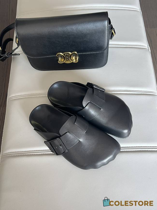 Balenciaga Sunday Leather Mule Black  - 1