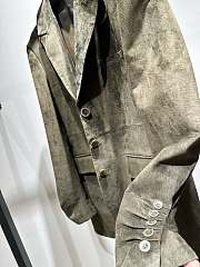Celine Old Celine Goat Suede Coat Green - 6