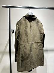 Celine Old Celine Goat Suede Coat Green - 5