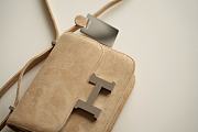 Hermes Shoulder Bag Dobls Suede Silver Hardware Beige19 x 15 x 4 cm - 6