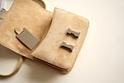 Hermes Shoulder Bag Dobls Suede Silver Hardware Beige19 x 15 x 4 cm - 4