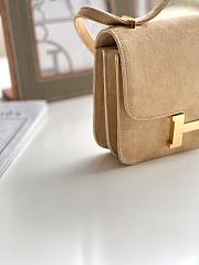 Hermes Shoulder Bag Dobls Suede Gold Hardware Beige 19 x 15 x 4 cm - 6