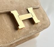 Hermes Shoulder Bag Dobls Suede Gold Hardware Beige 19 x 15 x 4 cm - 3