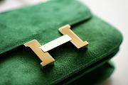 Hermes Shoulder Bag Dobls Suede Gold Hardware Green 19 x 15 x 4 cm - 6