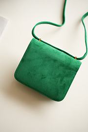 Hermes Shoulder Bag Dobls Suede Gold Hardware Green 19 x 15 x 4 cm - 3